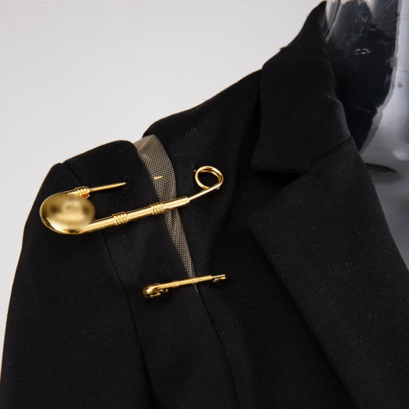 Женский блейзер в стиле пэчворк VGH с вырезами длинным рукавом тонкий