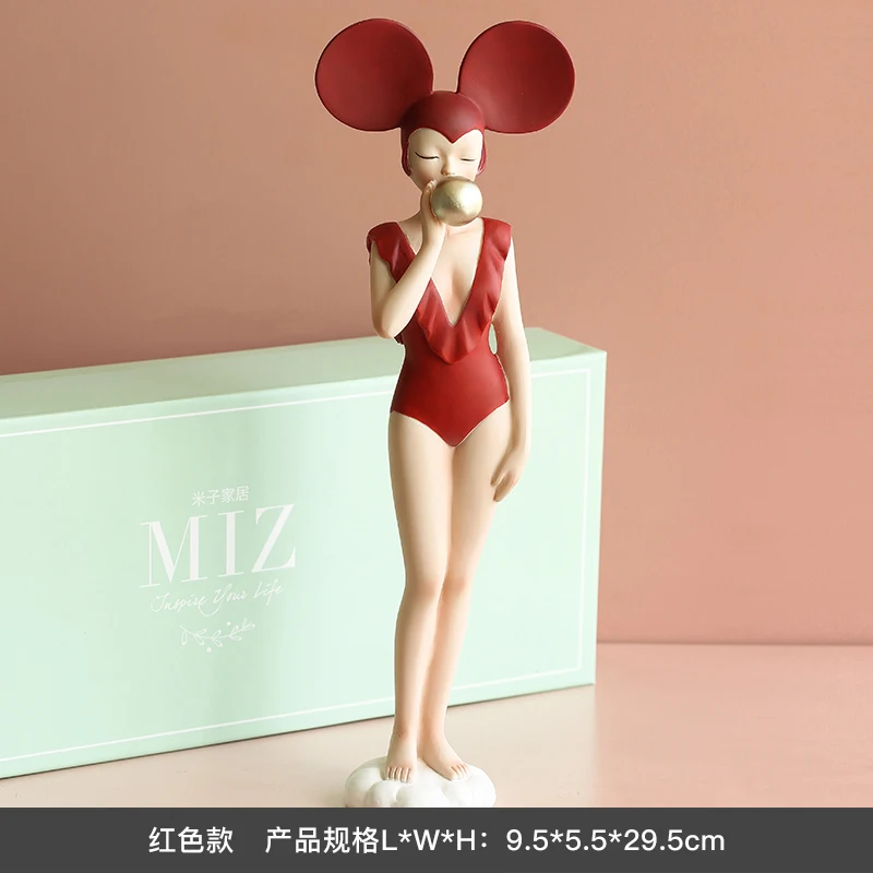 

[HHT] Light Luxury Modern Fashion Girl Desktop Home Decoration Creative Living Room TV Cabinet Birthday Wedding Gift for Couple