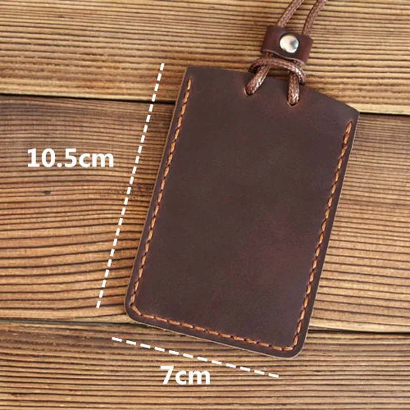 AETOO Genuine leather bus card holder primary school campus transportation card holder female hanging neck rice card holder tran