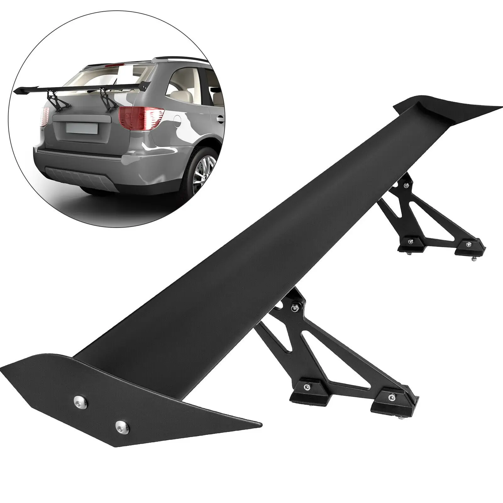 

53" 135cm Universal Hatch Adjustable Aluminum GT Rear Trunk Wing Racing Spoiler