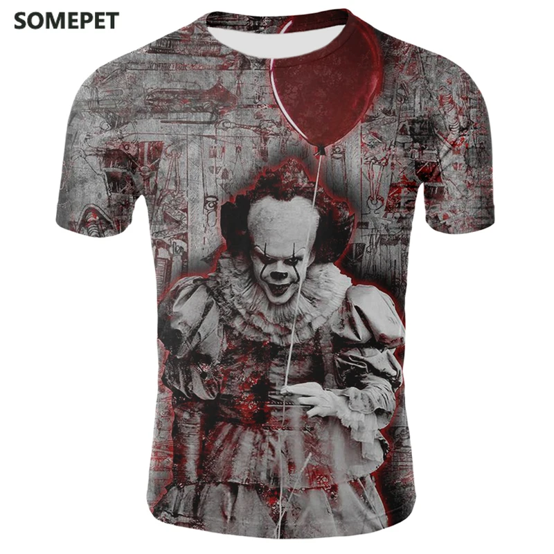 

Summer New Fashion Clown Printed T-Shirt Clown Face Casual Men'S T-Shirt Short Sleeve Cool Top T-Shirt Funny Clown T-Shi