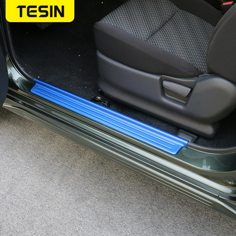 Стайлинг автомобиля TESIN пластины из нержавеющей стали для порога защитная крышка