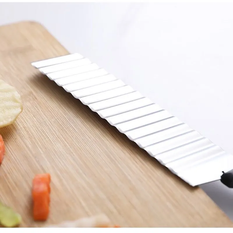 Нож для картофеля и фри из нержавеющей стали зубчатое лезвие нарезка овощей