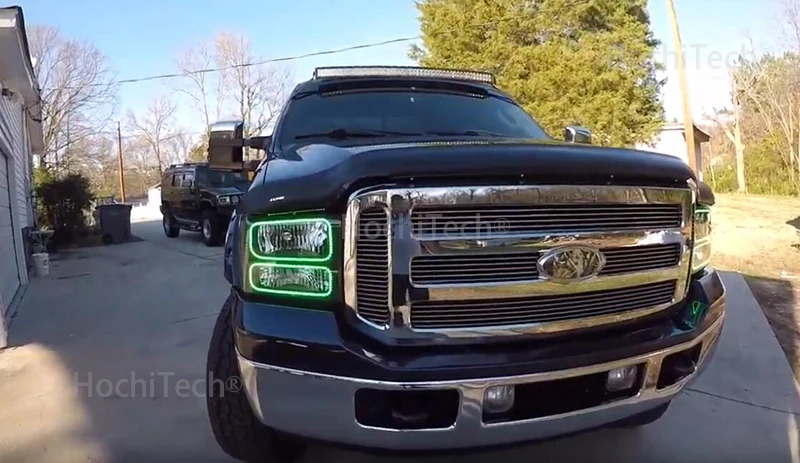 Для Ford F-250 F250 2005 2006 2007 RGB светодиодный ангельские глазки многоцветный с Halo кольцом дистанционное управление фар