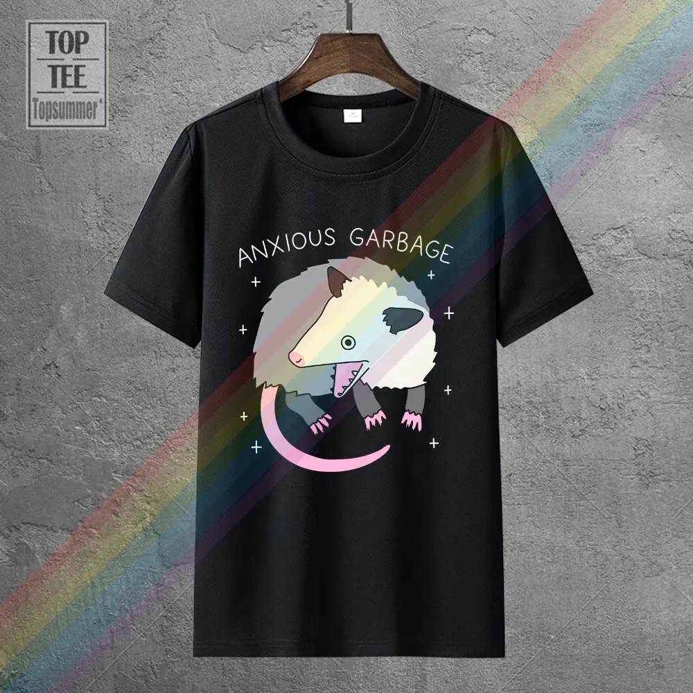 

Lookhuman Anxious Garbage Opossum Black Men'S Cotton Tee Free Shipping Newest Fashion Classic Funny Unique Gift