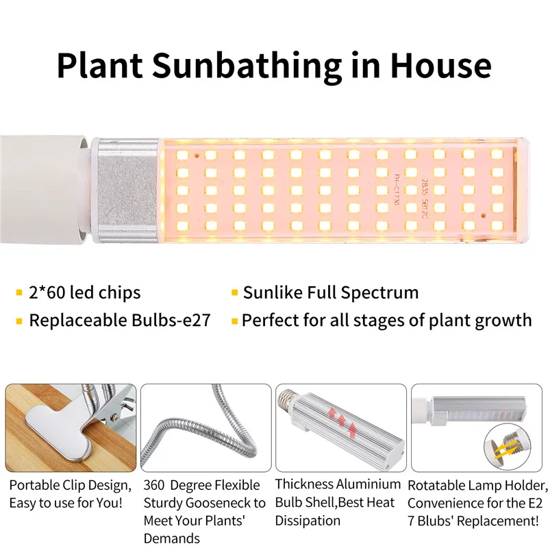 Светодиодный светильник для выращивания растений Sunlike полный спектр 45 Вт 50 60