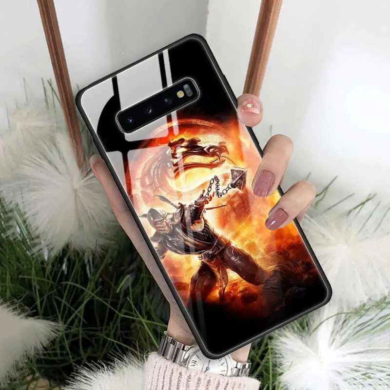 Mmoral Kombat чехол из закаленного стекла для samsung Galaxy S10 S10e S9 S8 Note9 Note 10 Plus 5G A50 A30 силиконовый край Funda Capa