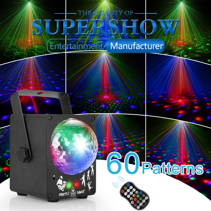 LED Disco laser light RGB projector party lights 60 pattern to dj mini magic balll laser holiday stge lighting effect