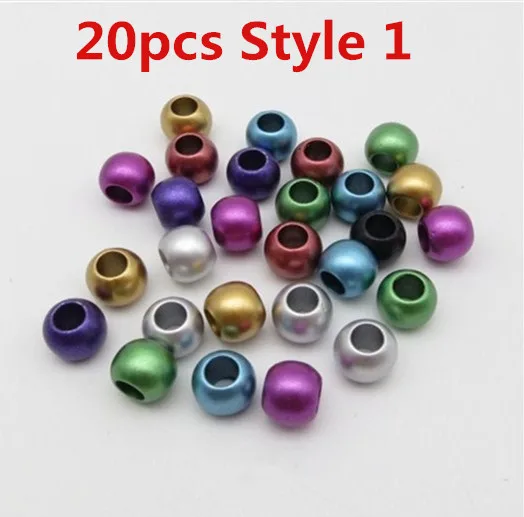 20pcs Style 1 20шт-50 шт вязанные крючком косички акриловые круглые волосы косички страшный дредлок Бусы Кольца трубка для детей девочек женские аксессуары - Цвет: 20pcs Style 1
