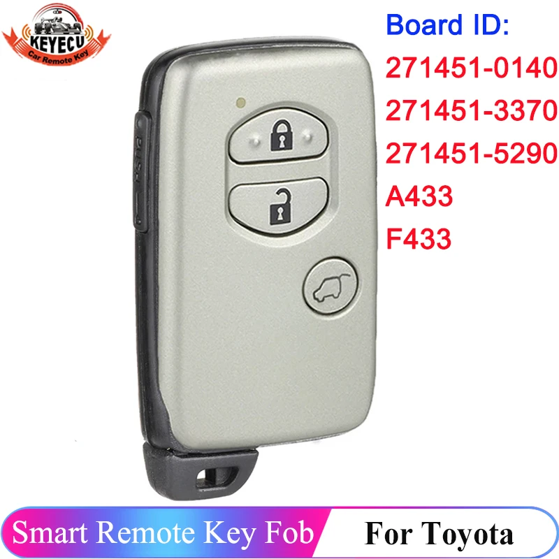KEYECU A433 F433 271451-0140 271451-3370 271451-5290 Board Smart Remote For Toyota Prado Venza 2012 2013 2014 2015 2016 Key Fob