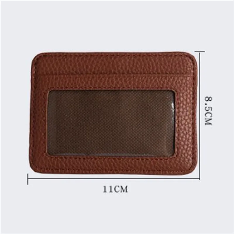 

Fashion Slim Minimalist Wallet PU Leather Credit Card Holder Short Purse Leather ID Card Holder Candy Color Bank Multi Slot Card