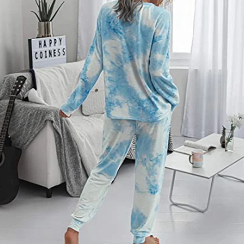 

Women Clothes Two Piece Set Pants And Top Tie Dye Lounge Wear Ropa Mujer Summer Ensemble Femme 2 Pieces Sweat Suits