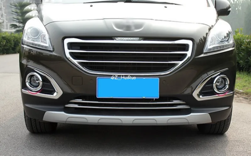 2 шт. передние противотуманные фары светильник лампы Накладка для Peugeot 3008 2013 ABS