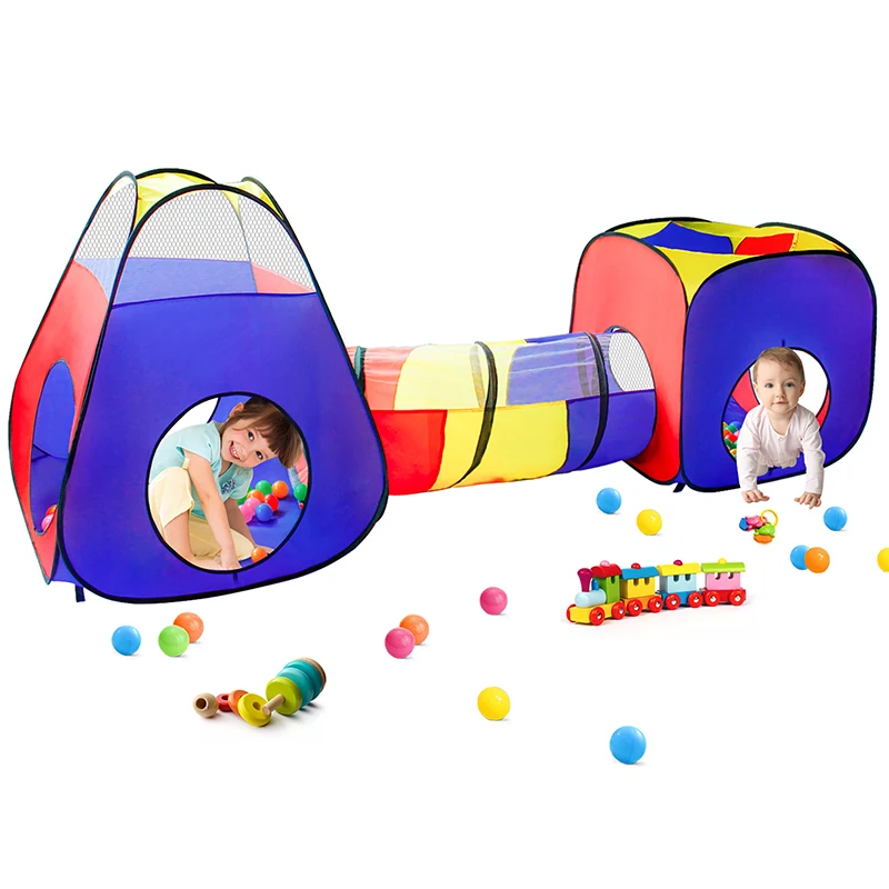 

Kids Play Tent with Ball Pit Crawl Tunnel Castle Pop Up Toddlers Playhouse for Boys and Girls Gift Indoor and Outdoor Game