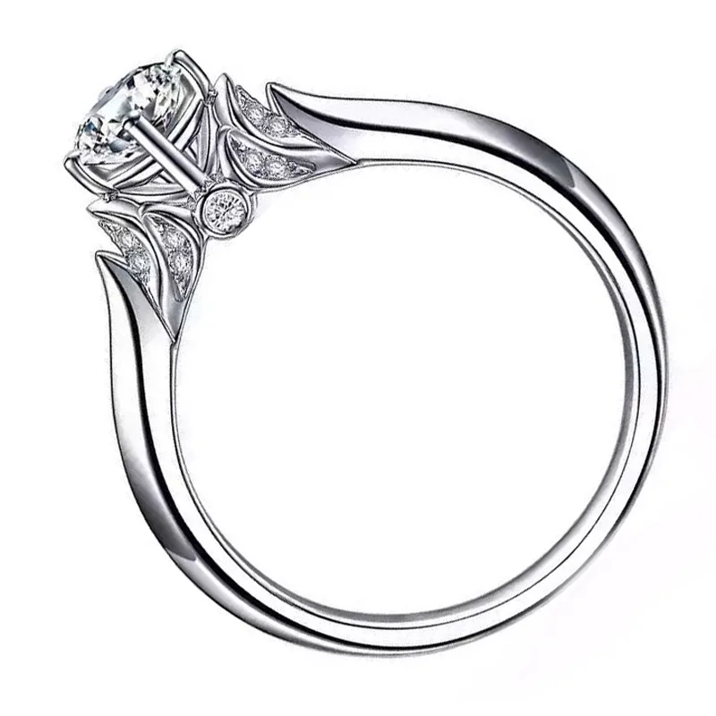 

S925 Sterling Silver Rings For Women Wedding Bands Real Soild Customized Diamond Rings Women for Luxury Fine Classic Wedding