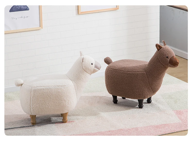 Креативный стул для обуви детская подушка из альпаки с животным детский сидения
