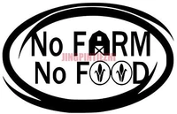 interesting car sticker no farm no food black oval vinyl decal sticker suitable for car truck window racing stickers