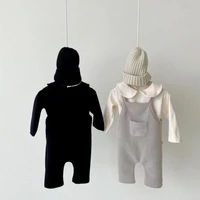 2021 new baby boy solid jumpsuit cotton infant girl overalls autumn toddler sleeveless romper newborn strap pants 6m 3t