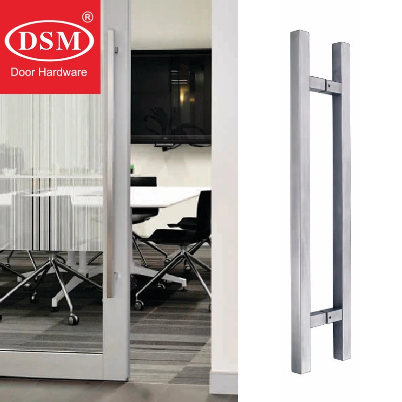 

Square Tube SUS304 Grade Stainless Steel Entrance Door Pull Handle For Glass/Timber/Metal Frame Doors PA-190