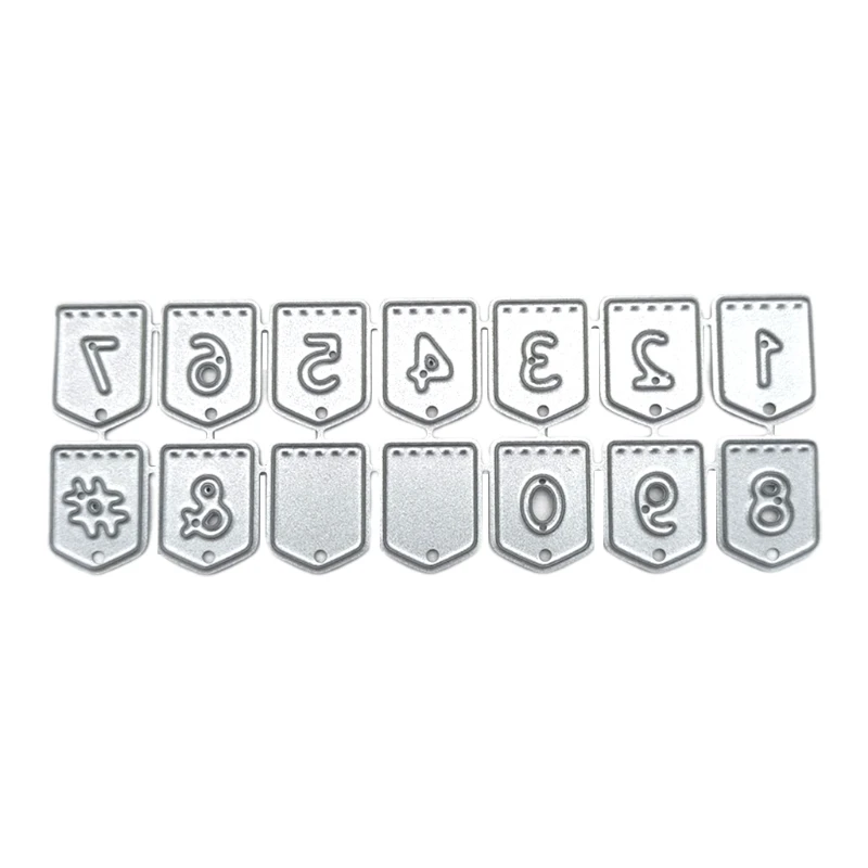 

0-9 Number on Flag Banner Metal Cutting Dies Stencil DIY Scrapbooking Album Paper Card Template Mold Embossing Craft G99A
