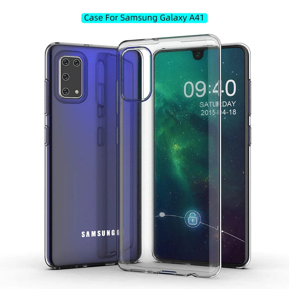 Прозрачный чехол для Samsung A41 прозрачный мягкий ударопрочный из ТПУ с защитой от