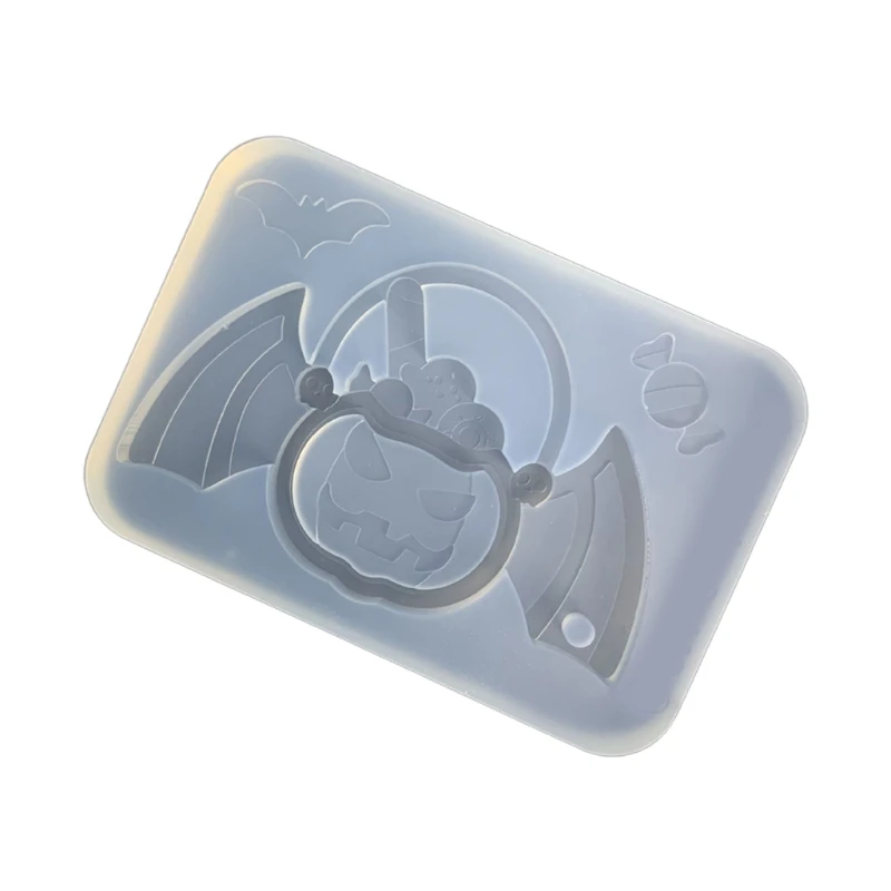 

41XC Easy Release Silicone Mold Cute and Funny Pumpkin Ghost Bat Resin Molds for Silicone Epoxy Mould Halloween Casting Craft