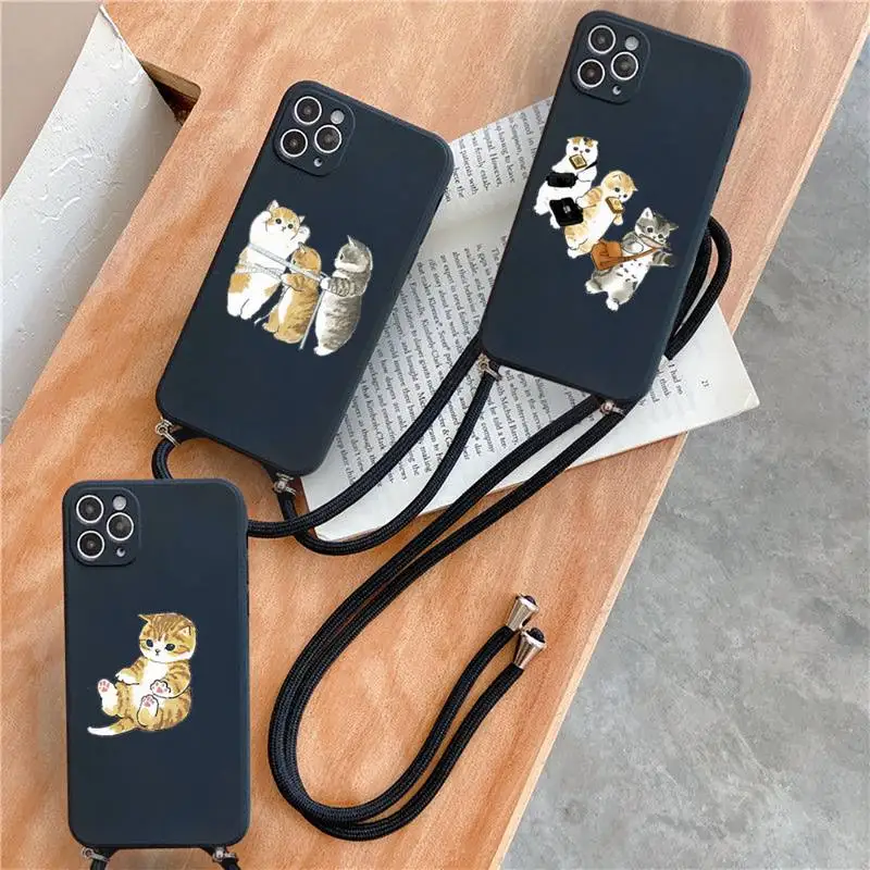 

cute funny cat Cartoon Phone Case for iPhone 7 8 11 12 se 2020 mini pro X XS XR MAX Plus high quality capa etui