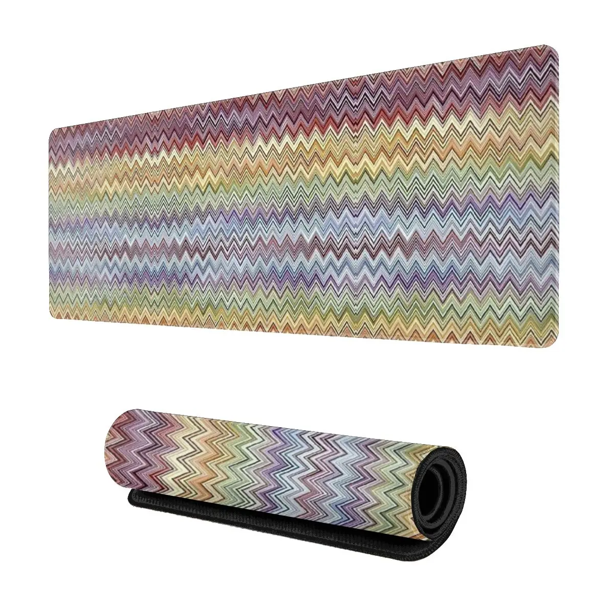 

Zig Zag Pastel Colors Gaming Mouse Pad Keyboard Mouse Mat Camouflage XL Rubber Mousepad for Computer