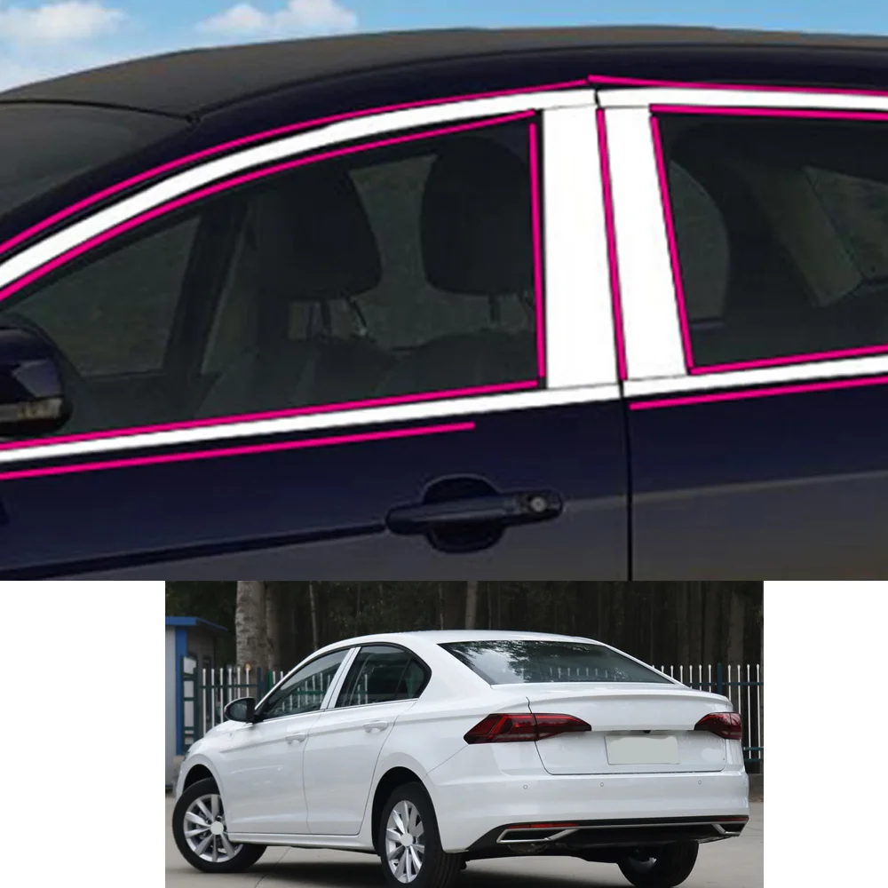 

Наклейка на автомобиль для VW Volkswagen Bora 2019 2020 2021, украшение, столб, окно, средняя полоса, отделка, запчасти рамы, капота