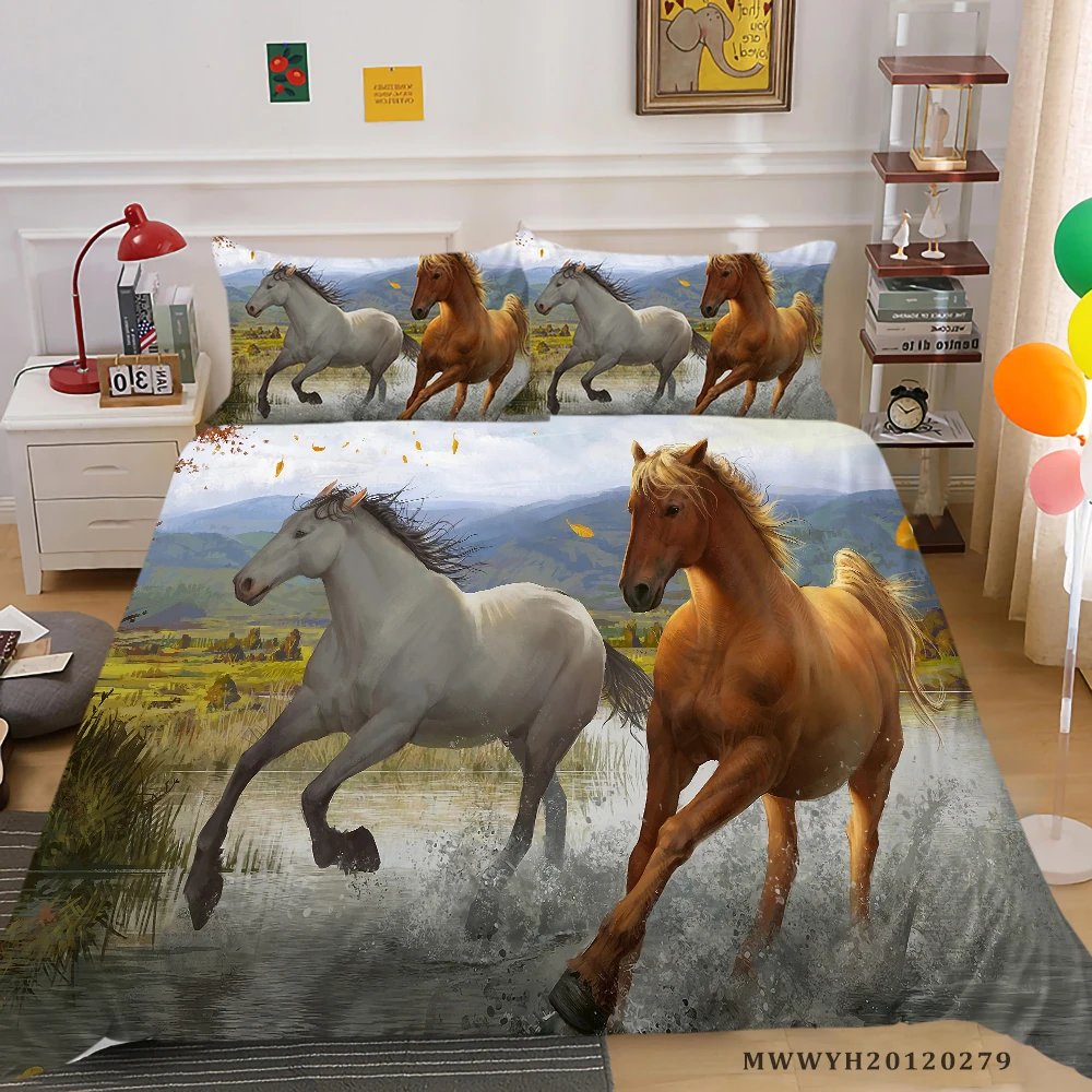 

Animals Bedding Set Wolf Swan Deer Duvet Cover Set Child Teen Adult 2/3 Pcs Comforter Cover Set Pillowcase Dropship