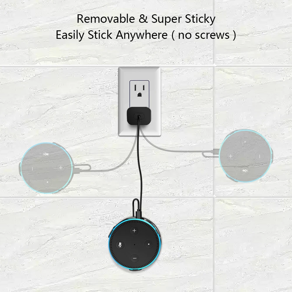 Outlet Wall Mount Holder For Echo Dot 2nd Gen Cable Management Gel Pad Stand Smart Home Speakers Voice Assistant | Электроника
