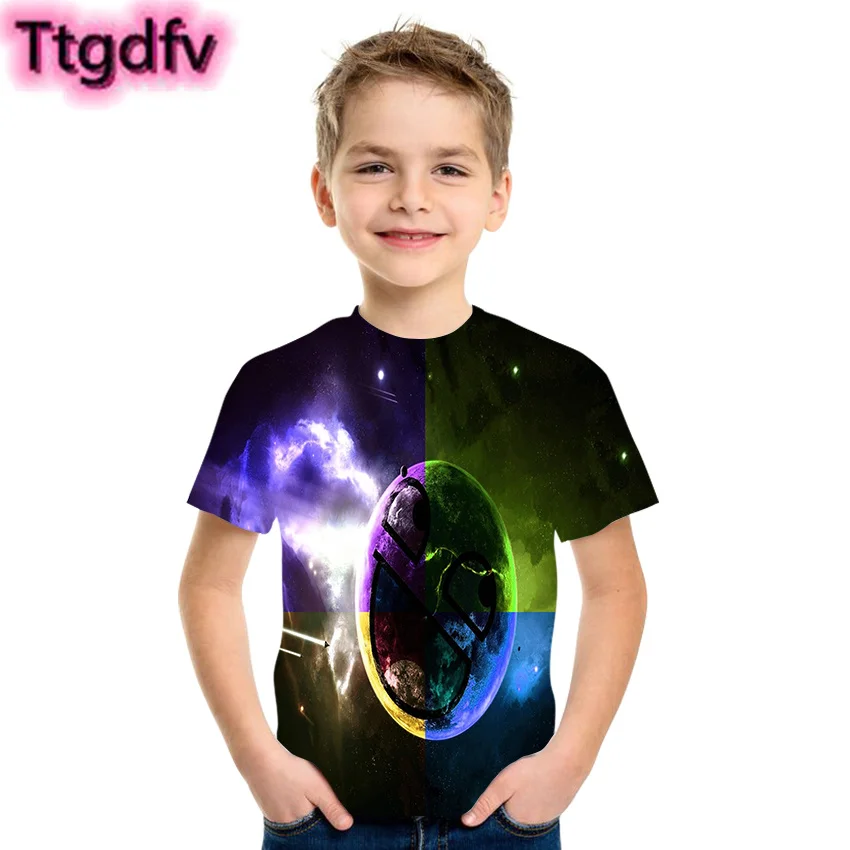 

2021 Fashion Summer Boys and Girls T-shirt 3D Cool Expression Print T-shirt Casual Trend Hip Hop Kids