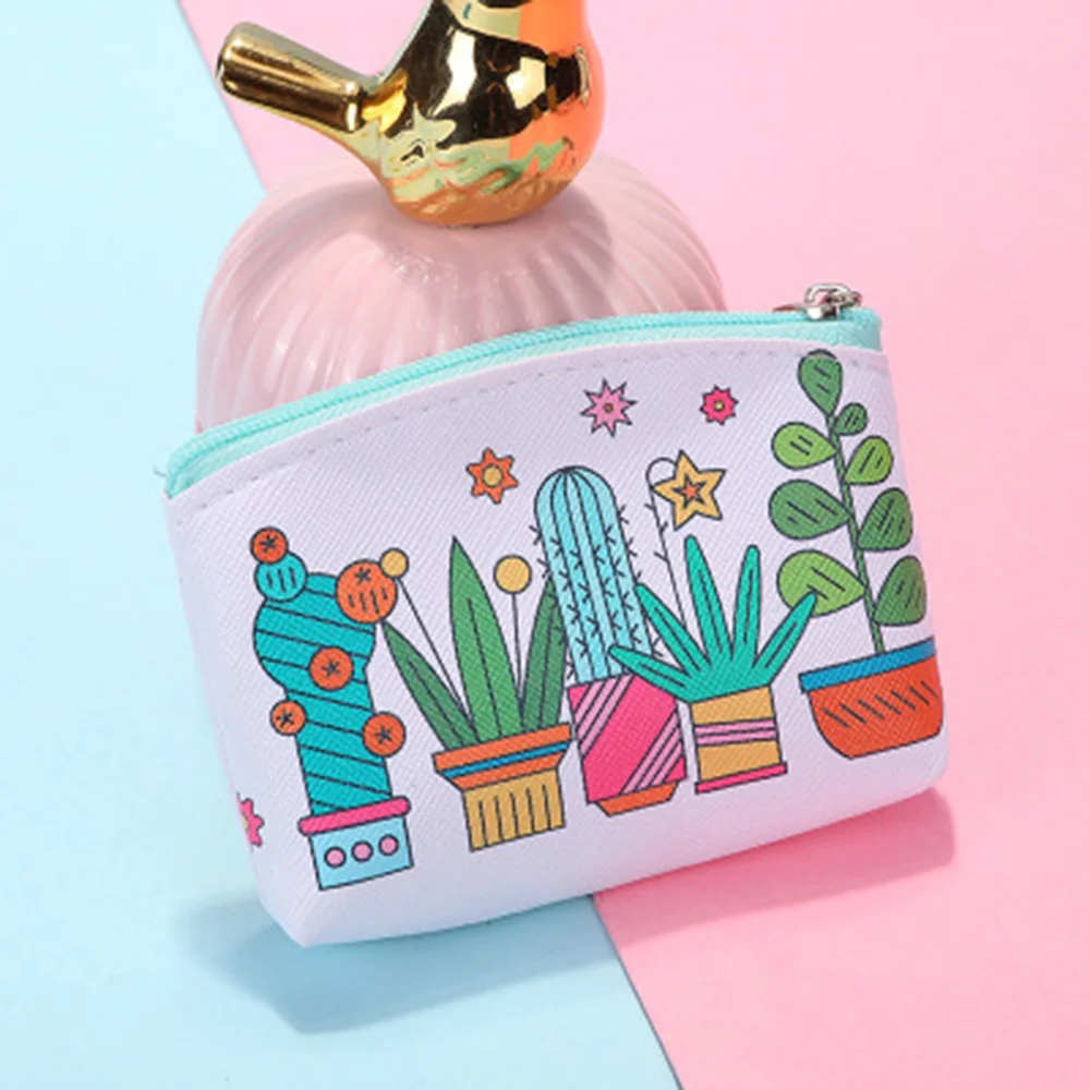 

Coin Purse Mini Leather Casual Pu Coin Wallet Lady Key Bag Purse Fashion Fruits Pattern Cartoon Money Bag Organizer Earphone Bag