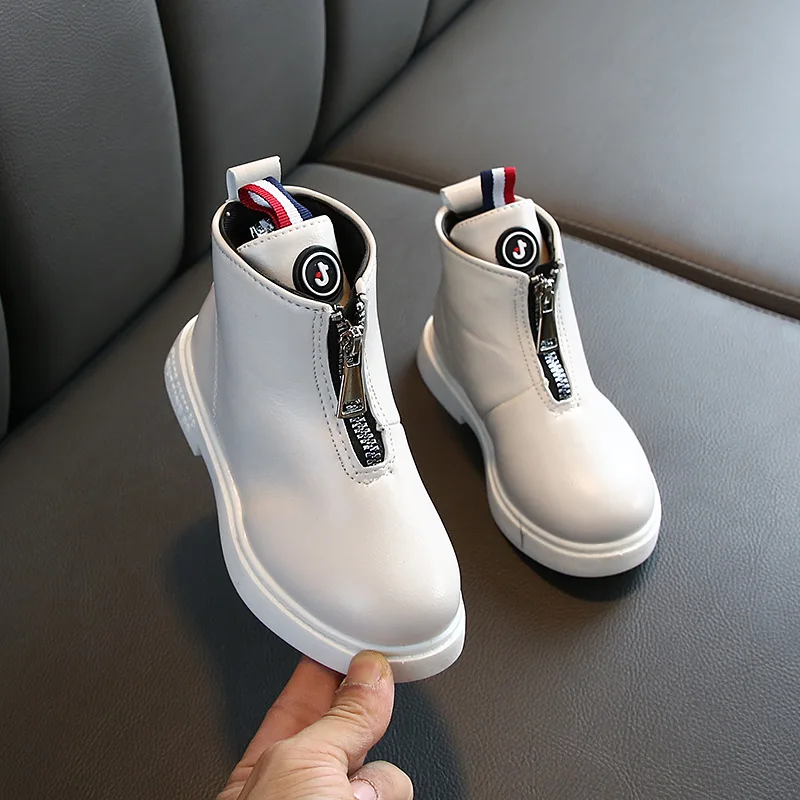 Детская обувь 2020 г. Осенне зимние кожаные ботинки Martin для мальчиков и девочек