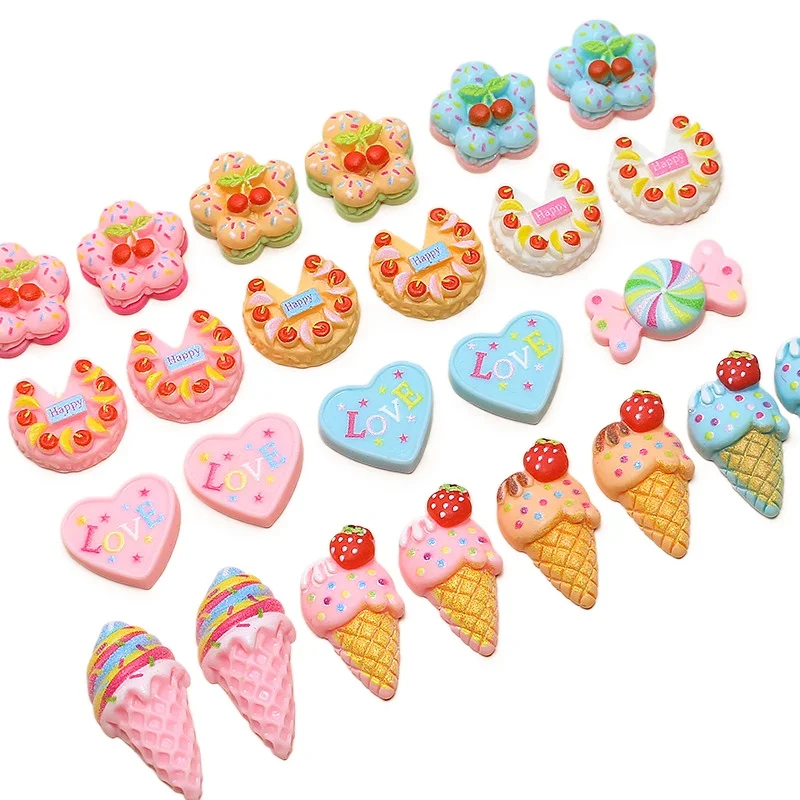 

Candy ice cream cone cake decorative patch DIY handmade jewelry hair accessories mobile phone case accessories materials 10pcs