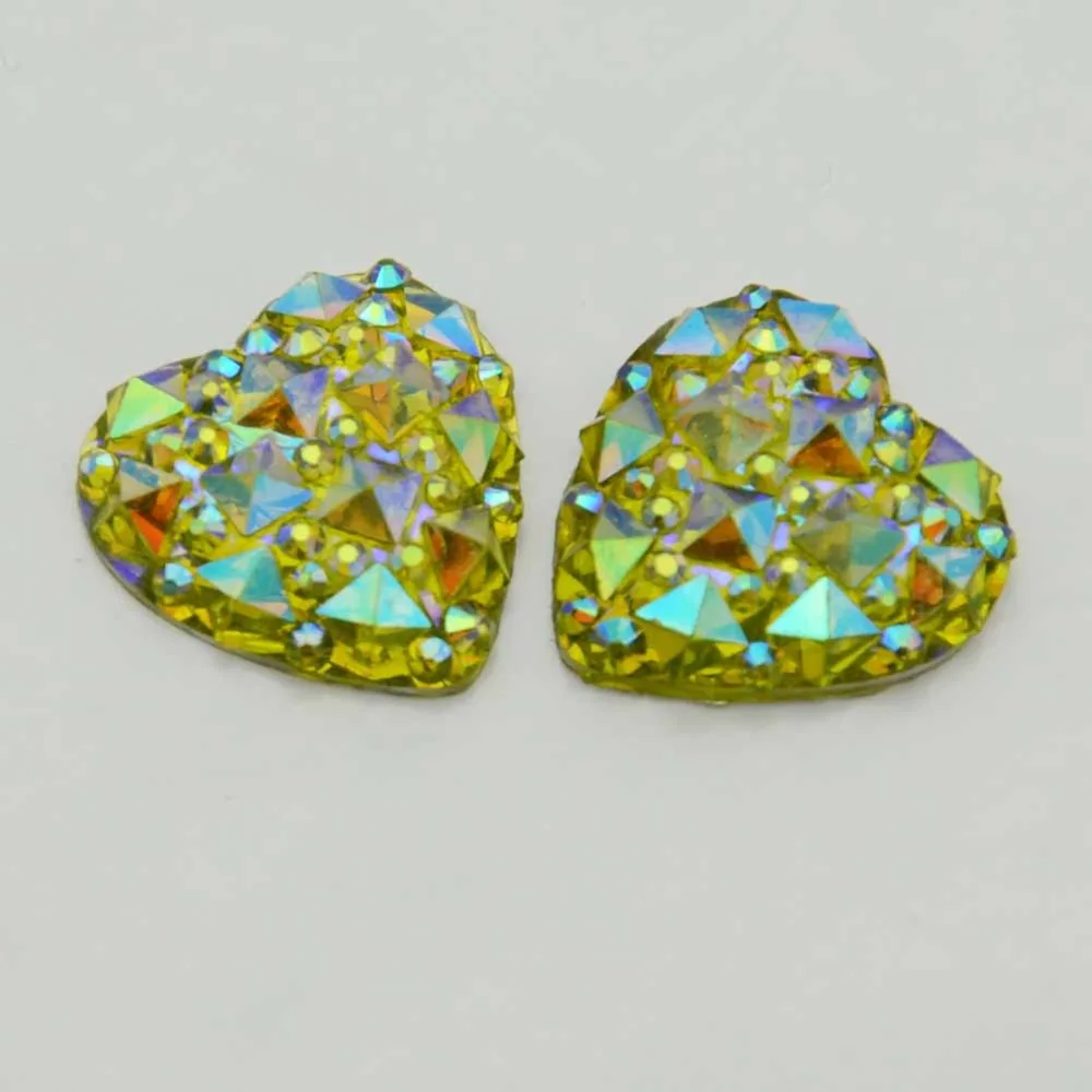 BOLIAO 40pcs 16mm Heart Resin Rhinestone Flatback/Wedding Home Bags Holiday Handmade Art Work Decoration DIY | Дом и сад