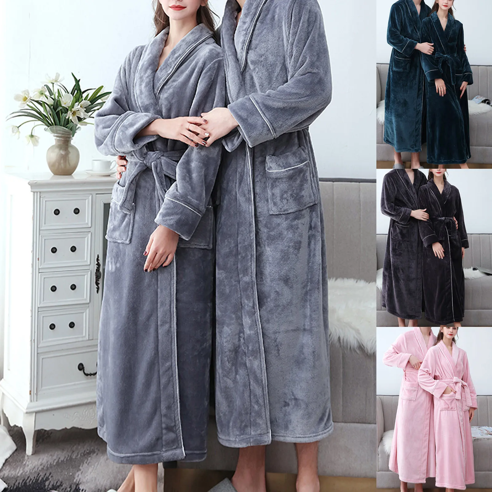 

Пикантная Женская одежда для сна, домашняя одежда для взрослых, фланелевая ночная рубашка, длинный банный халат из кораллового бархата, пиж...