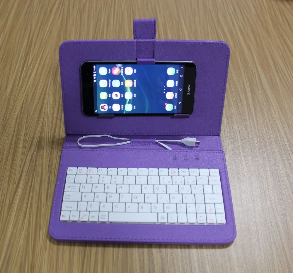 

9 colors Wired Keyboard Flip smartphone Case protector holder stand For Andriod OTG Mobile Phone 4.2''-6.8'' Tablet Laptop PC