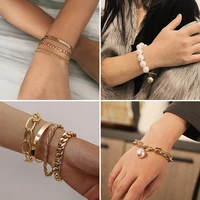 womens bracelets bohemian gold chain bracelets for women girls luxury baroque pearl pendant bracelet bangles 2020 trend jewelry