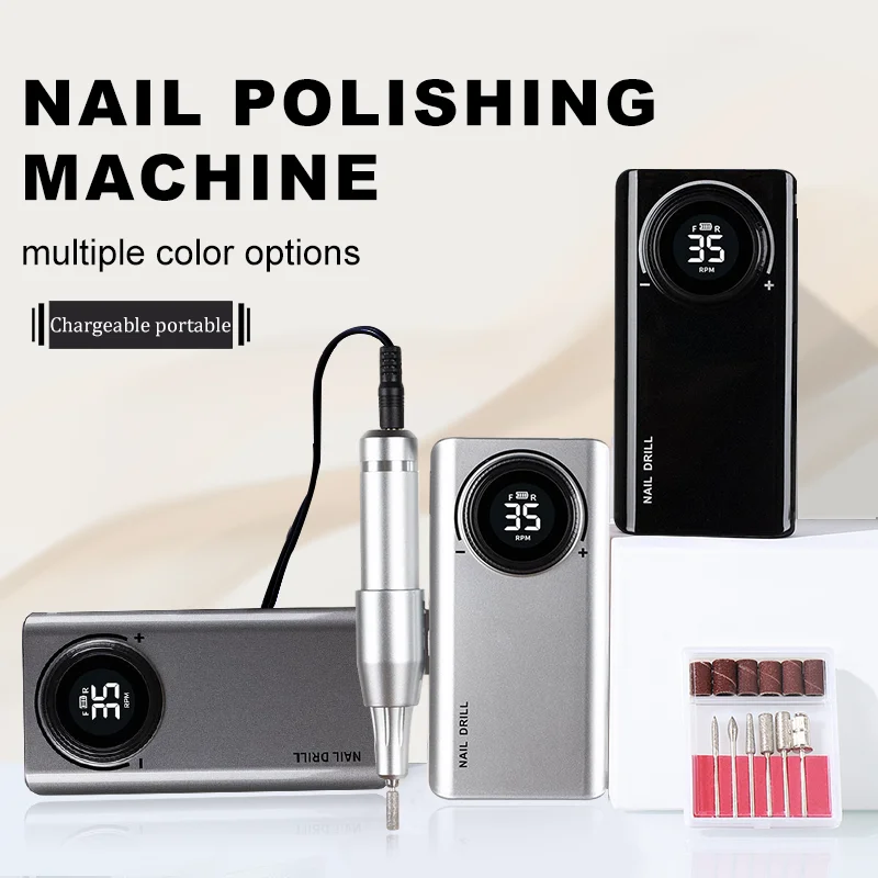 

Electric Sander Nail File Milling Cutter for Manicure Pedicure Set for Nails Gel Remove 35W 35000RPM Portable Recharge Nail Dril