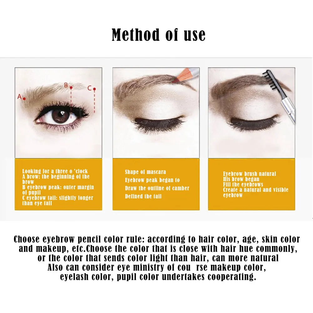 

5 Color Eyebrow Pencil Double Head Eyebrow Brush Waterproof Sweat-proof Not Blooming Easy Make Eyebrow Pencil Brush Makeup