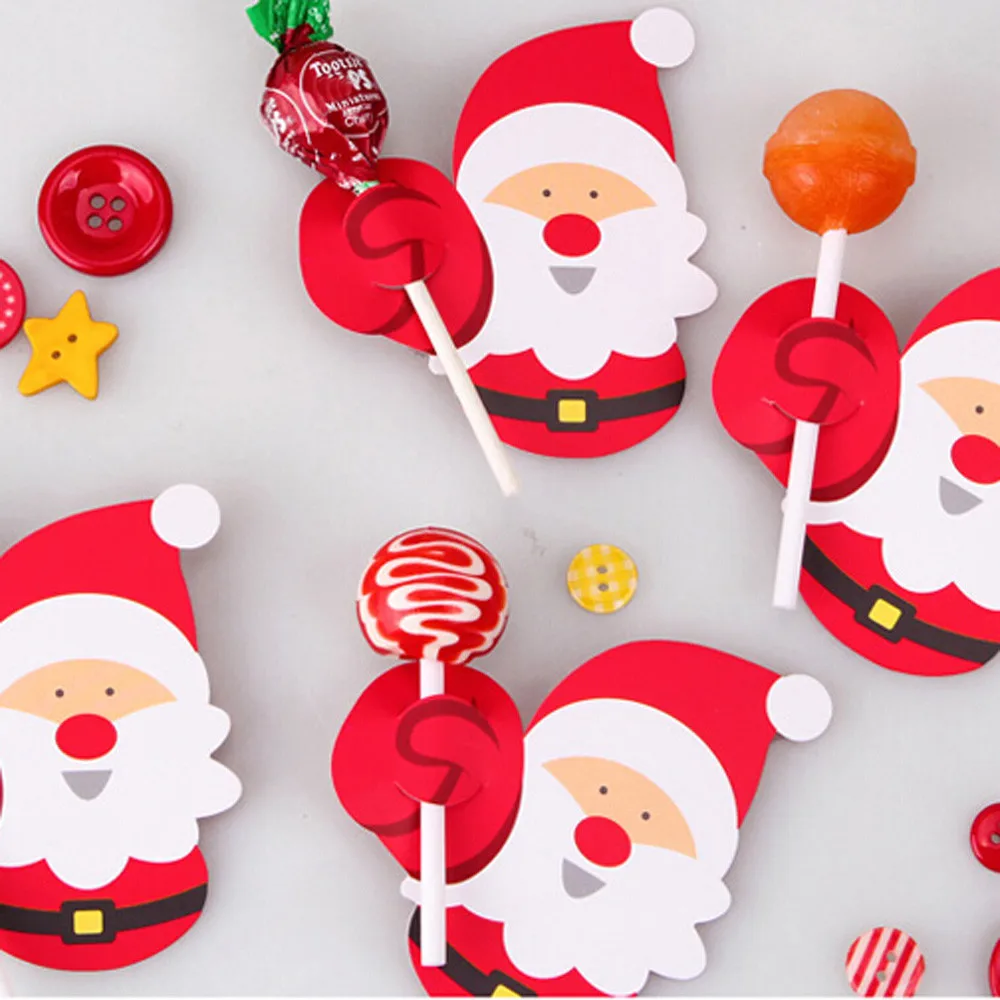 50x Санта Клаус Пингвин леденец Рождественская открытка сахар буханка