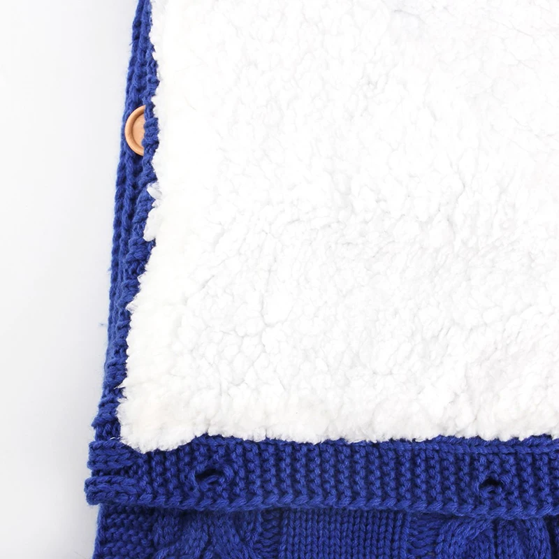 Спальный мешок для новорожденных зимний теплый хлопковый спальный ног шерстяной