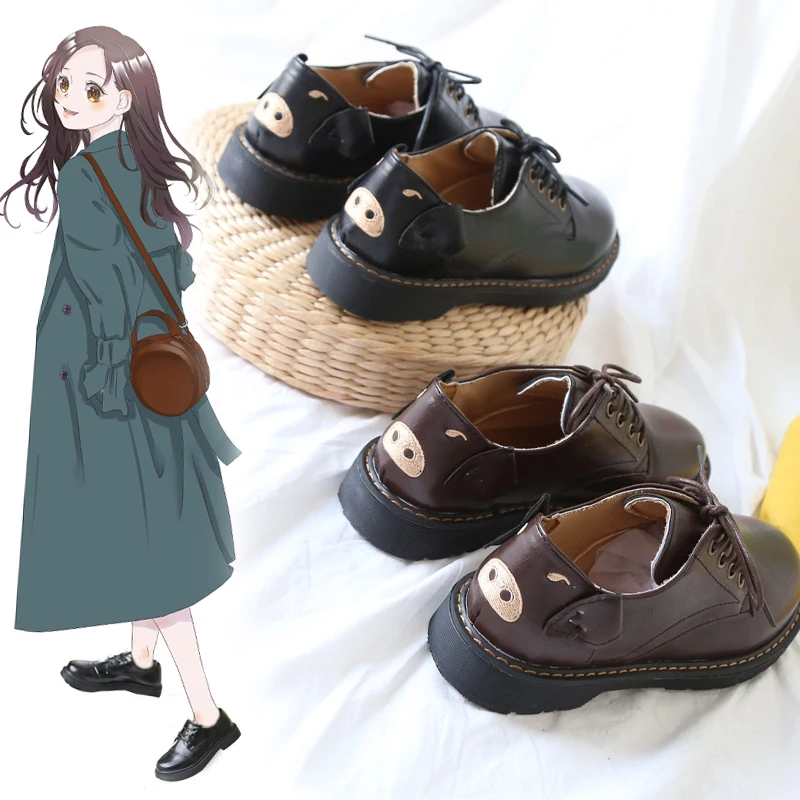 

Кожаные туфли в стиле ретро, в японском стиле, для студенток, в стиле Харадзюку, с круглым носком