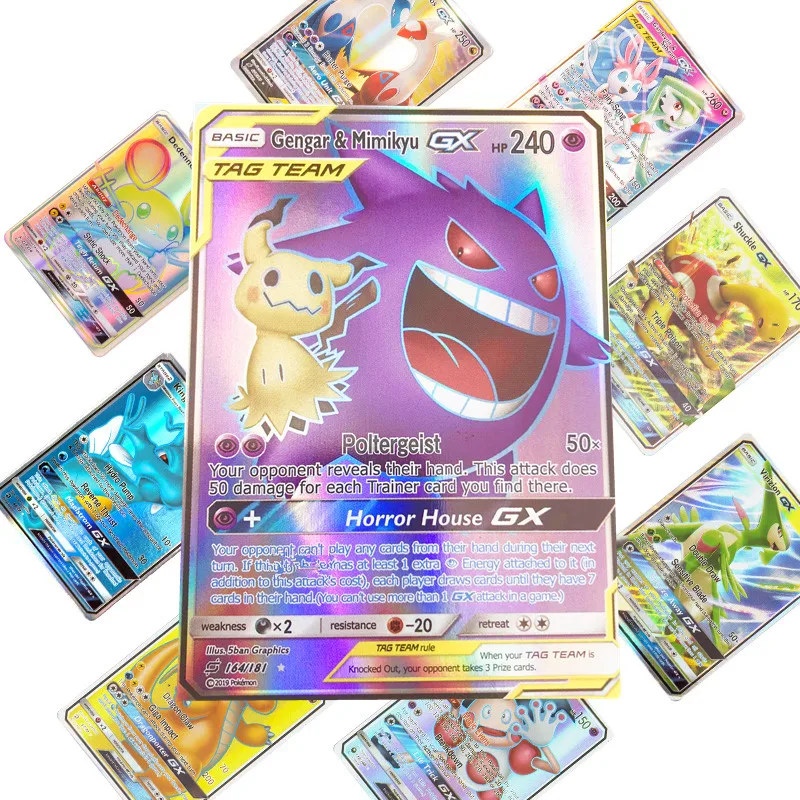 50 100 200 Коллекция игр торговля gx pokemones карты для Funs дети английский язык игрушки