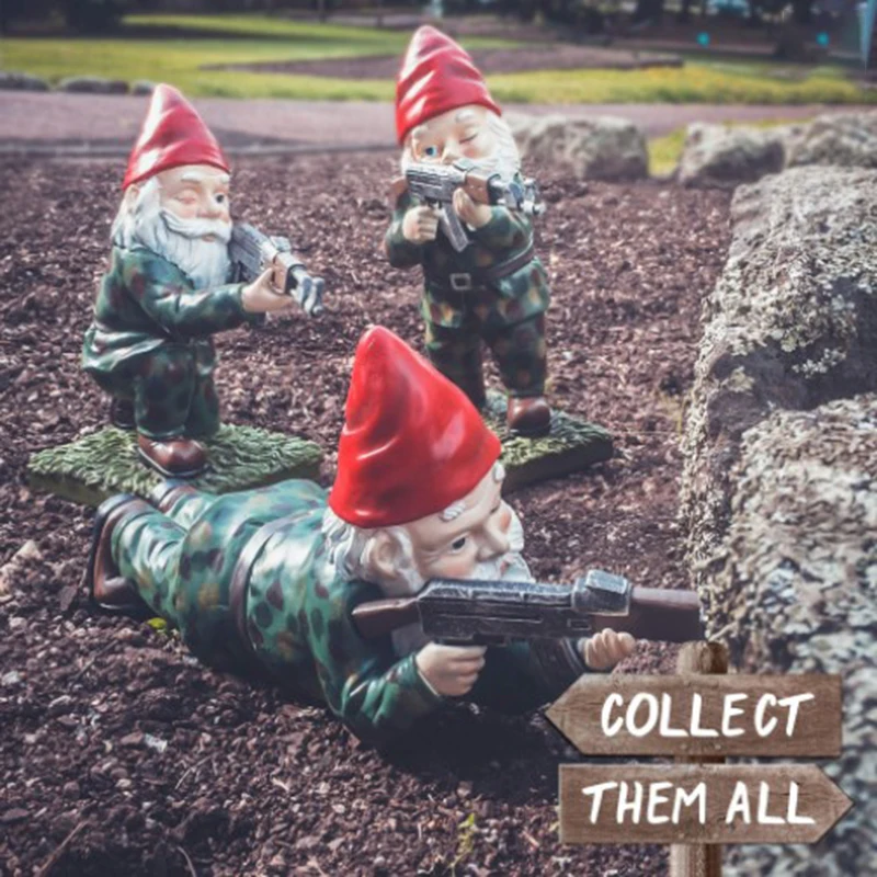 

Army Garden Dwarf Christmas Garden Statue Lawn Decoration Use Resin Crafts for Indoor Or Outdoor Christmas Decoration HFD889