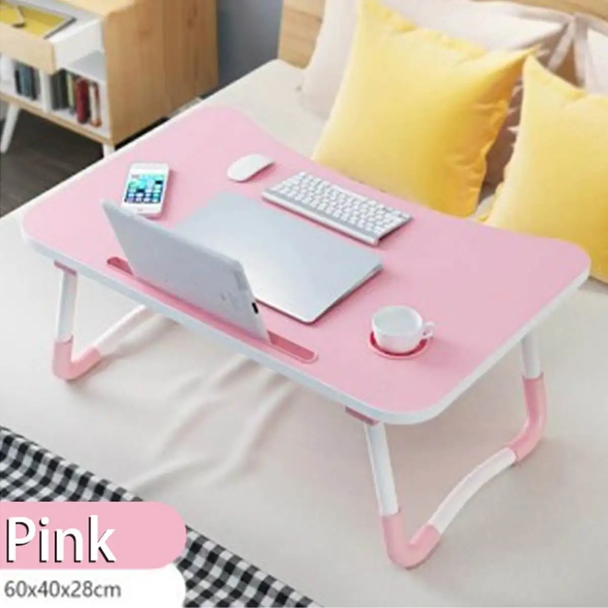 Wooden Foldable Computer Desk Folding Laptop Stand Holder Portable Study Table for Bed Sofa Tea Serving | Мебель