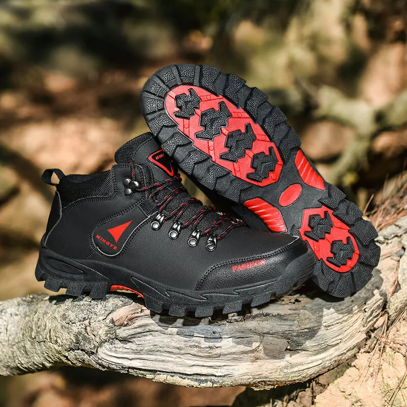 JIEMIAO Men's Hiking Shoes Outdoor Trail Men Sport Mountain Boots Sneakers Waterproof Climbing Autumn Winter Trekking Boots