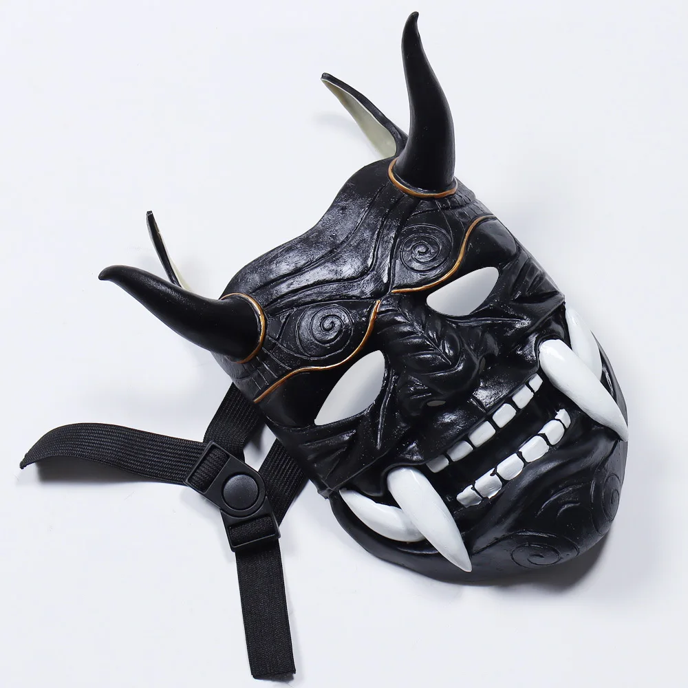 Японская латексная маска самурая на все лицо страшный костюм праджны Хэллоуин