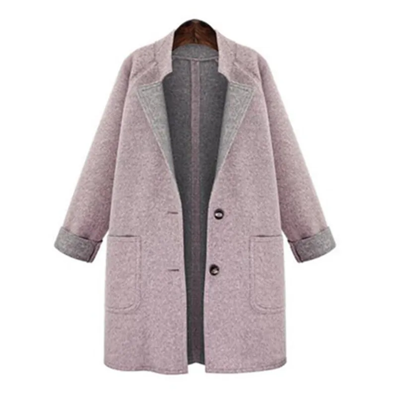 

Large Size Wool Coat Blended Women's Woolen Coat Spring Autumn winter Single-breasted Loose Casual Female Jacket Outwear 4XL A58